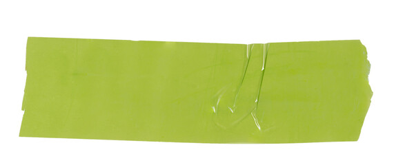 Isolated torn off green tape stripes with copy space on white background