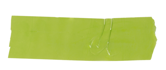 Isolated torn off green tape stripes with copy space on white background