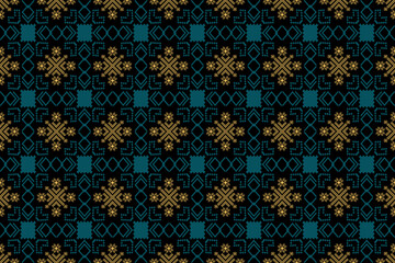 Ethnic pattern seamless, Geometric design ,Aztec embroidery border seamless patterns.ethnic design,  pattern art wallpaper Background, Design for fabric, curtain, carpet ,geometry seamless pattern