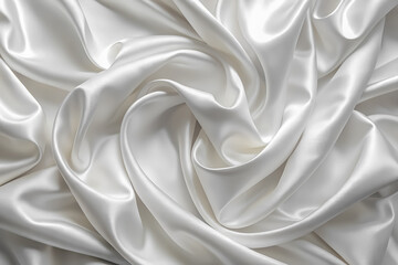 Fototapeta premium Wavy, delicate, white silk material.