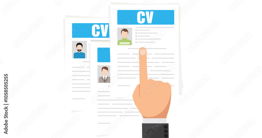 Poster business process management and automation concept with person moving wooden pieces on flowchart dia