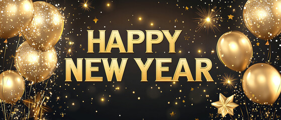 A shiny background with the words Happy New Year