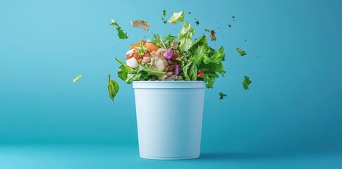 Eco-friendly compost bin filled with food scraps, promoting sustainable waste management and gardening practices.