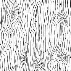 Wood plank, seamless pattern, wood texture, black lines on white background, vector design