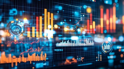 Digital Data and Chart Analysis Blank Background with Copy Space for Design Projects