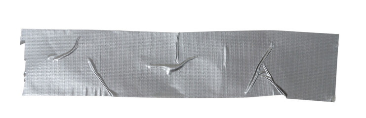 Isolated torn strip of repair tape with copy space on white background