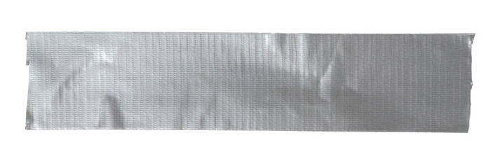 Isolated torn strip of repair tape with copy space on white background