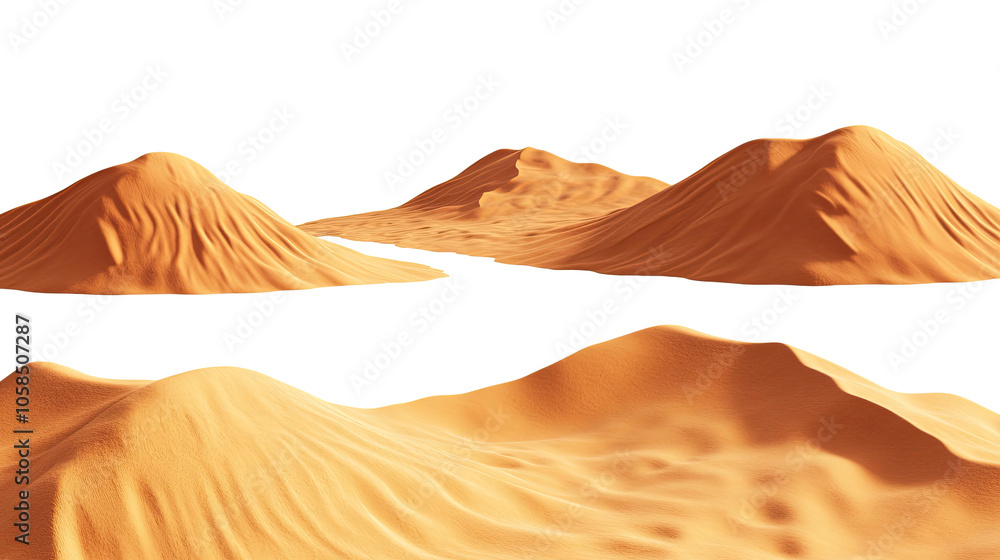 Aufkleber unique collection of desert dunes set against a transparent background generative ai