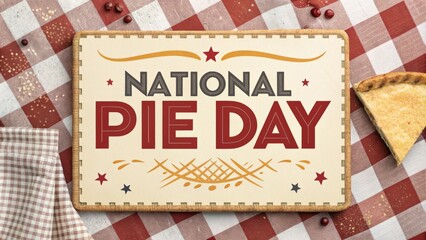 National pie day celebration design with copy space for holiday posters and cards