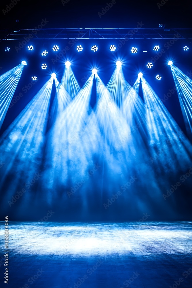 Poster stage lights background subtle blur background with space for custom text
