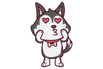 Cute Running Dog With Loving Eyes Illustration