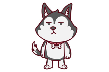 Cute bored Dog Standing Illustration