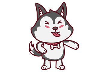 Cute Dog Is Sticking Out its Tongue Illustration