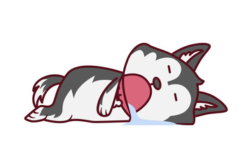 Cute Dog Sleeping Illustration