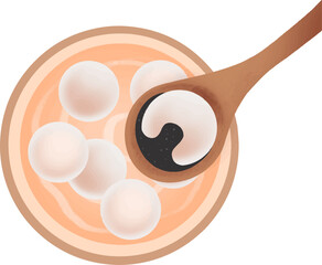 Winter Solstice Lantern Festival Tangyuan Illustration