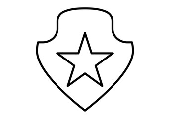 Icono negro de escudo con estrella