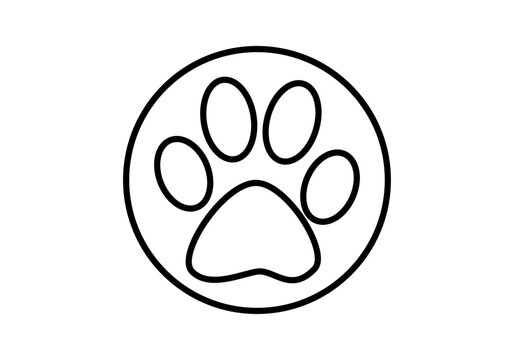 Icono negro de c&iacute;rculo con hulla de perro