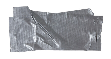 Isolated torn strip of repair tape with copy space on white background