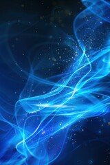 Ethereal Blue Energy Swirls with Sparkling Stars Background