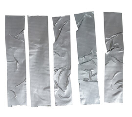 Set of isolated torn strip of repair tape with copy space on white background