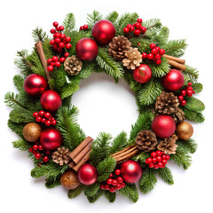 Christmas wreath hanging.