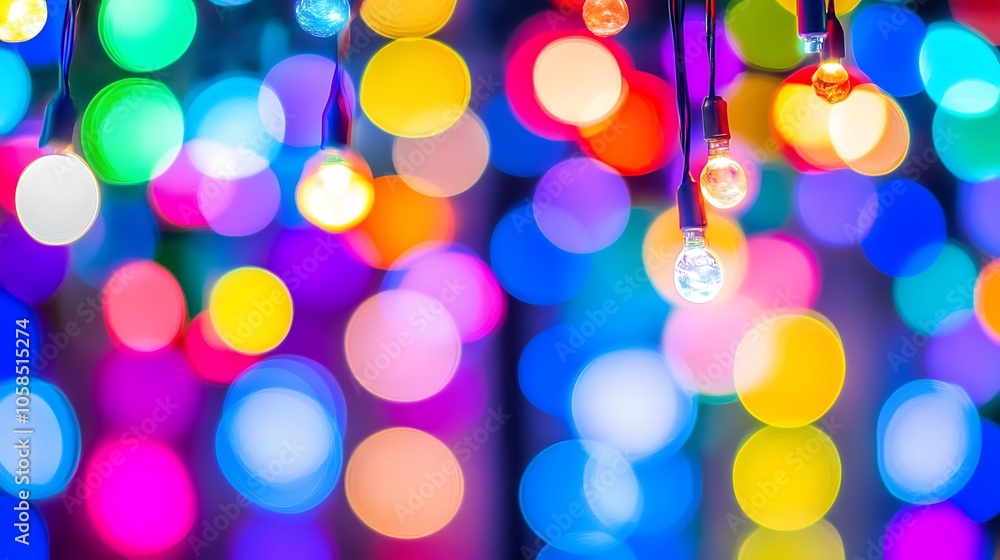 Poster colorful bokeh lights for festive background abstract gradient background with copy space