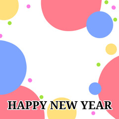 card with balloons happy new YEAR. 