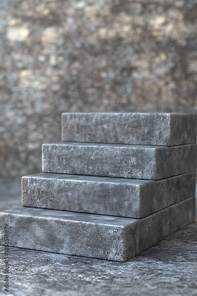 Poster stone steps for product display minimalist white background with space for text