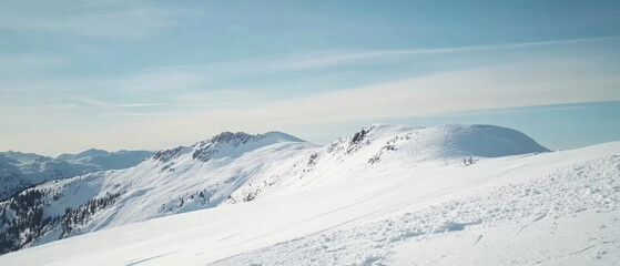 top of the mountain at winter season