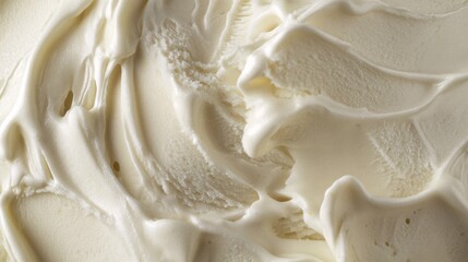 85.A close-up of a scoop of white lemon ice cream, featuring a smooth, creamy surface and subtle texture. The ice cream sits isolated on a plain white background, highlighting its freshness and