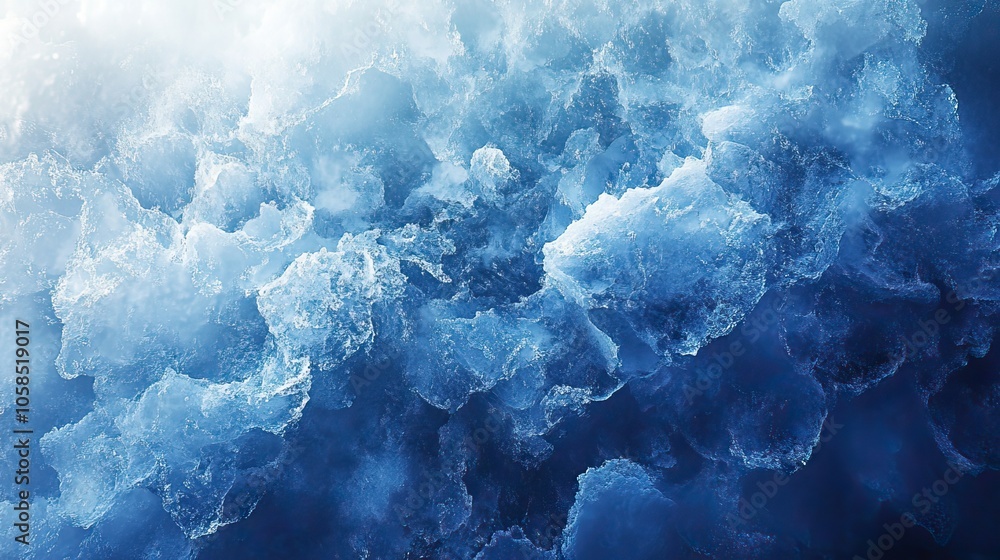 Poster ice-textured blue gradient background banner, transitioning from blue to white, ideal for design nee