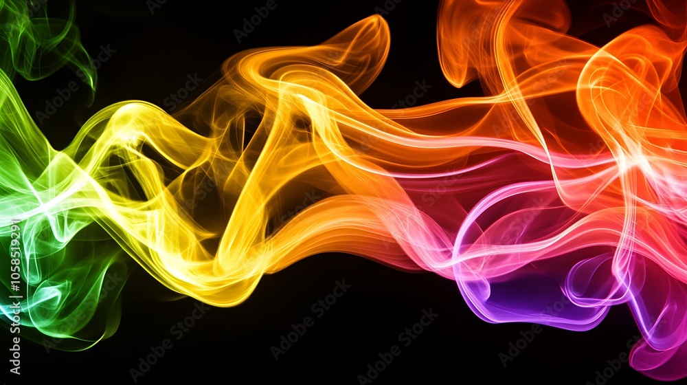 Poster rainbow smoke abstract background subtle blur background with space for custom text