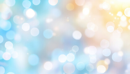 Fototapeta premium Soft blue and orange bokeh background with blurred lights creating dreamy atmosphere. Perfect for festive or holiday themes