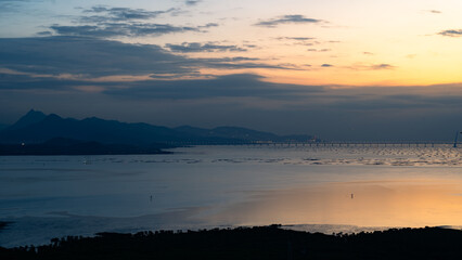 Seaside magic hour with divided light