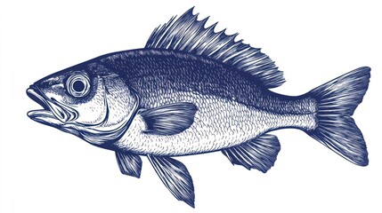 Fototapeta premium A detailed illustration of a fish, showcasing its anatomical features.