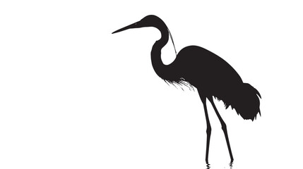 Fototapeta premium Crane Bird silhouette isolated on white background