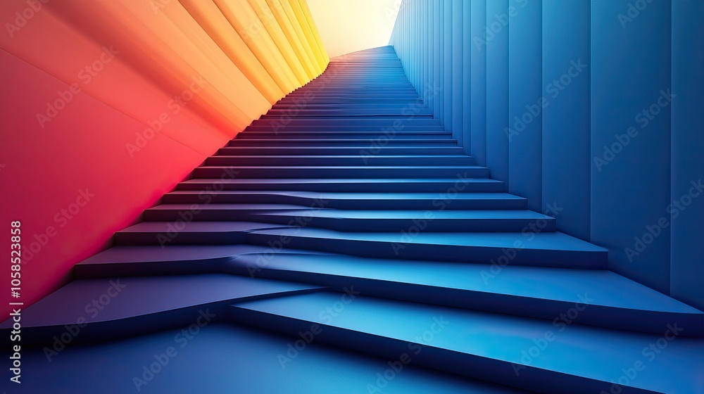 Poster minimalist technology presentation design with diagonal blue lines and modern gradient blue color sc