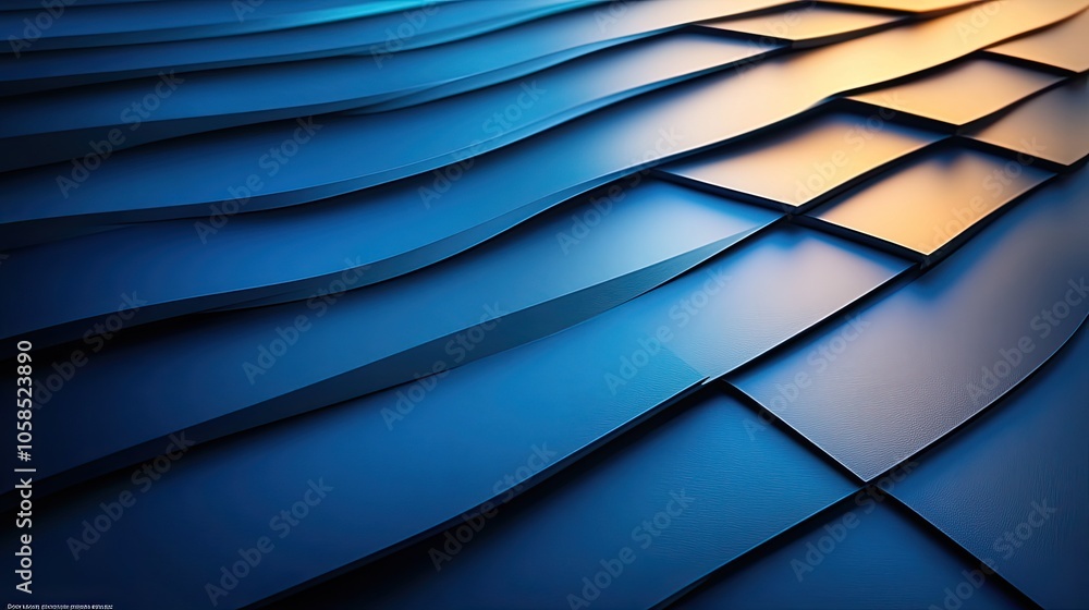 Poster minimalist technology presentation design with diagonal blue lines and modern gradient blue color sc