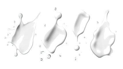 Creamy Beauty Product Drops on Transparent Background Generative AI