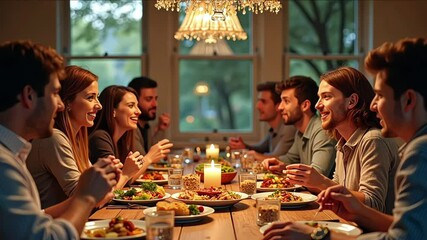 A group of people sitting around a table eating food