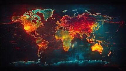Global connectivity a visual representation of data networks across continents