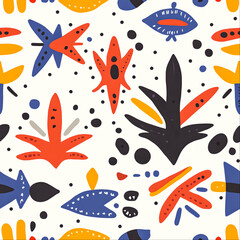 Abstract Colorful Pattern of Shapes and Lines