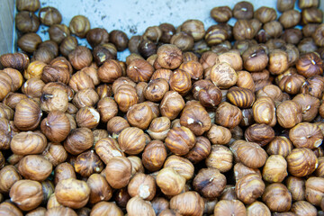 nut fruit retail market food snack nutrition raw kernel protein background heap sale