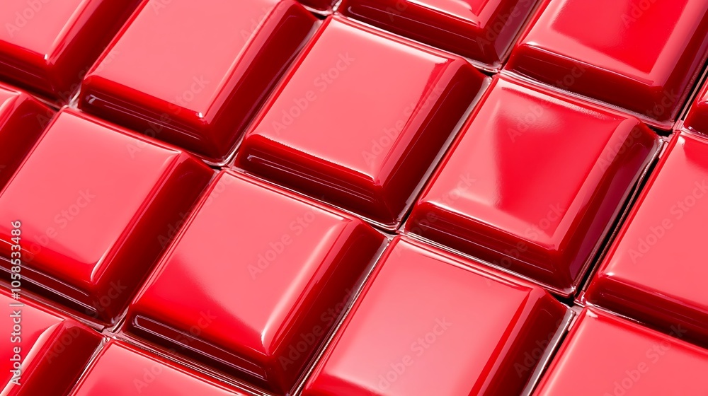 Poster Red Square Tiles Background Simple Neutral Background with Free Space for Design