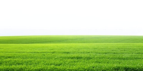 Obraz premium Minimalist green field isolated on white background