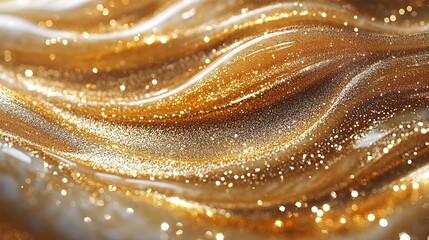 Sparkling Gold Glitter Texture with Bokeh Effect.