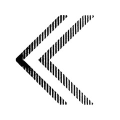 Double left arrows with striped texture

