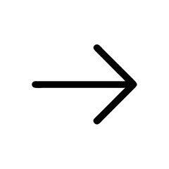 Right-facing black arrow icon in simple minimalist design

