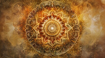 A calming mantra art piece featuring intricate mandala patterns and Sanskrit symbols, set against a soft gradient background to inspire meditation and focus. 8k UHD, suitable for high-quality 