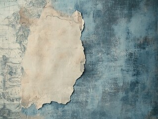 Vintage Blue and Beige Weathered Textured Background.